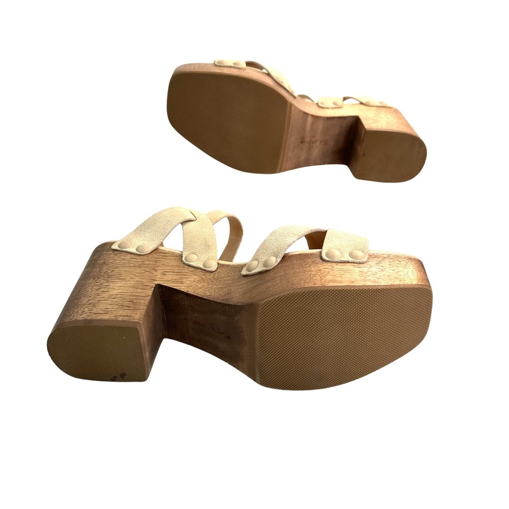 SAM EDELMAN JOSEFINE PLATFORM HEELED SANDAL Color: Camel Suede Size: 9 NEW - Picture 8 of 12